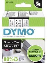 DYMO originele D1 labels | Zwarte Tekst op Doorzichtig Label | 9 mm x 7 m | zelfklevende etiketten voor de LabelManager labelprinter | gemaakt in Europa