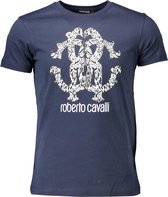 Roberto Cavalli T-shirt Blauw XL Heren