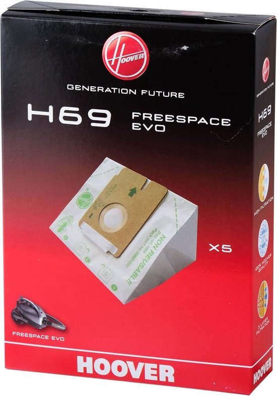 Lot De 4 Sacs Pour Aspirateur Hoover H71 FREESPACE EVO - Référence 35601069, Remplacement Original - 8
