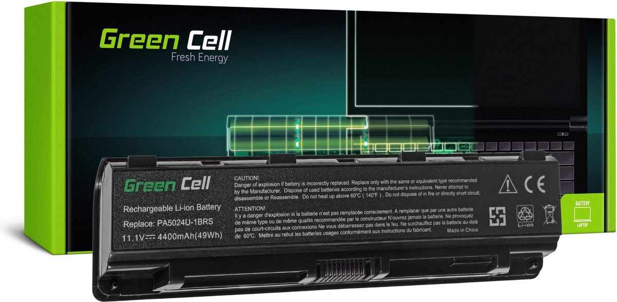 GREEN CELL Batterij voor Toshiba Satellite C850 C855 C870 L850 L855 PA5024U-1BRS / 11,1V 4400mAh