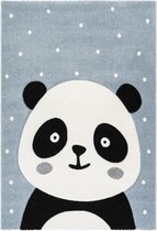 Flycarpets Kids Vloerkleed Kinderkamer Panda Speelmat - 120x170 cm - Blauw