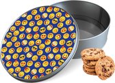 Boîte à biscuits Emoji Round - Boîte de rangement 15x15x5 cm