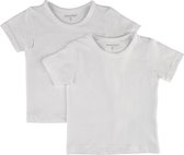 Minymo T-shirt Basic Jongens Katoen Wit 2 Stuks Maat 86