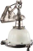 Wandlamp spot Lanzo 1 lichts wit met ruw nickel