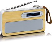 Lenco PDR-040BAMBOOWH - Draagbare DAB Radio met FM, DAB+ en Bluetooth®  - Klok en Alarmfunctie - Bamboe-Wit