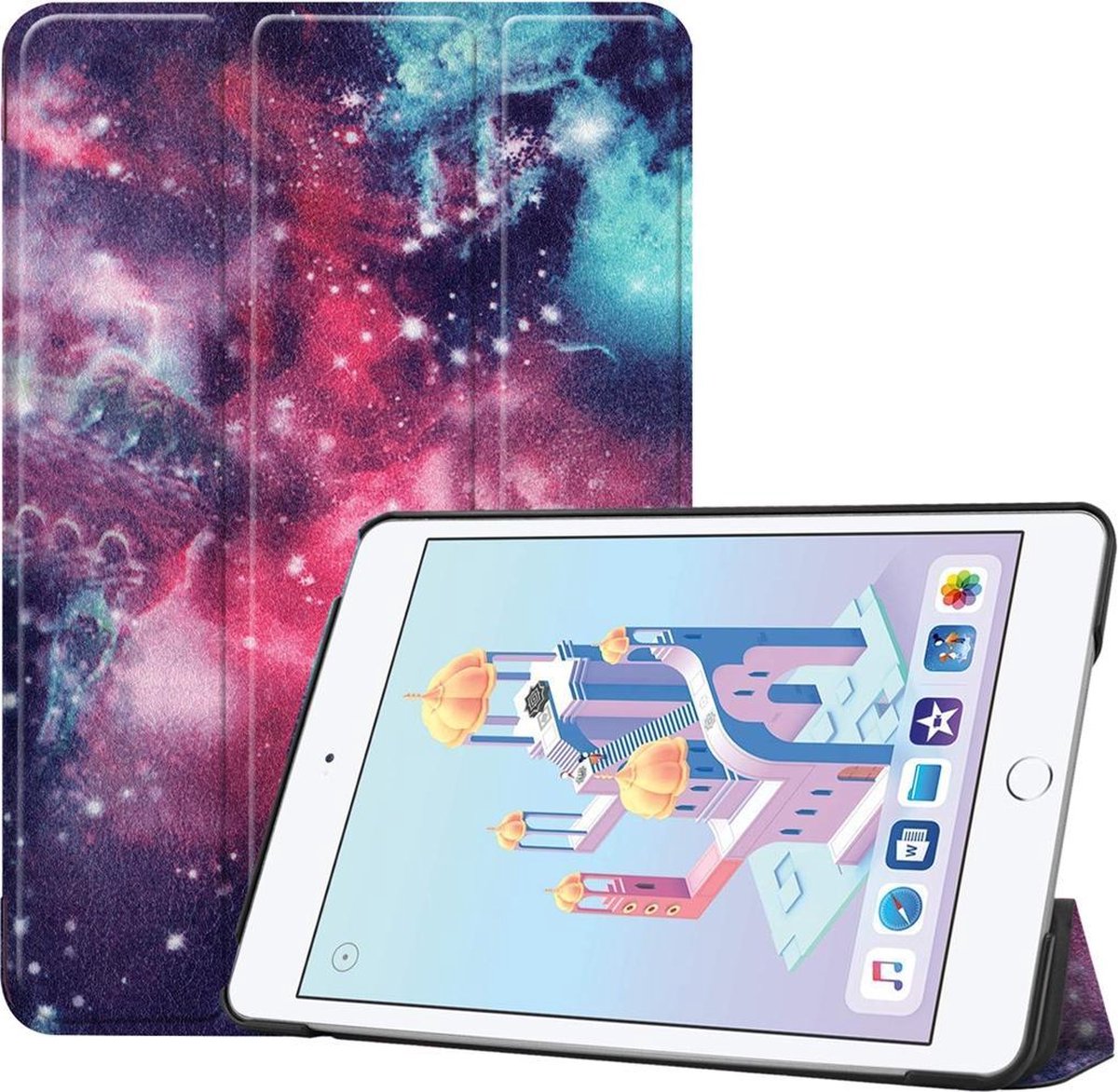 iMoshion Design Trifold Bookcase iPad mini (2019) / Mini 4 tablethoes - Space Design