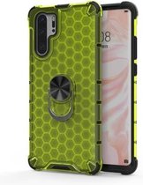 Voor Huawei P30 Pro schokbestendige honingraat PC + TPU ringhouder beschermhoes (groen)