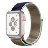 Voor Apple Watch Series 5 & 4 40mm / 3 & 2 & 1 38mm kleuraanpassing nylon horlogeband (blauw + groen)