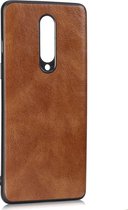 Voor OnePlus 8 Crazy Horse getextureerd kalfsleer PU + PC + TPU-hoesje (bruin)