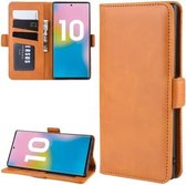 Dubbelzijdige magnetische gesp horizontale flip lederen tas voor Galaxy Note 10 Pro, met houder & kaartsleuven & portemonnee & fotolijst (geel)