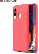 Litchi Texture TPU schokbestendig hoesje voor Galaxy A60 (rood)