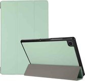 3-vouw huidtextuur horizontaal flip TPU + PU lederen tas met houder voor Samsung Galaxy Tab A7 10.4 (2020) T500 / T505 (mintgroen)