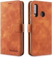 Voor Huawei P30 Lite / nova 4e Diaobaolee Pure Verse Textuur Horizontale Flip Leren Case, met Houder & Kaartsleuf & Portemonnee & Fotolijst (Geel)