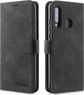 Voor Huawei P30 Lite / nova 4e Diaobaolee Pure Verse Textuur Horizontale Flip Leren Case, met Houder & Kaartsleuf & Portemonnee & Fotolijst (Zwart)