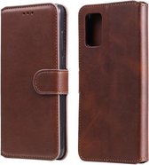 Voor Samsung Galaxy A02s (EU-versie) Klassieke kalfsstructuur PU + TPU horizontale flip lederen tas met houder & kaartsleuven en portemonnee (bruin)