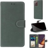 Voor Samsung Galaxy Note20 Ultra Retro Frosted Horizontale Flip PU lederen tas met houder & kaartsleuven & portemonnee & fotolijst (groen)