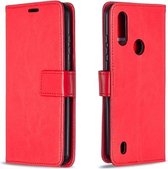 Voor Motorola Moto E6s (2020) Crazy Horse Texture Horizontale Flip Leren Case met Houder & Kaartsleuven & Portemonnee & Fotolijst (Rood)