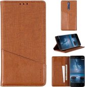 Voor Nokia 8 MUXMA MX109 horizontale lederen flip case met houder & kaartsleuf & portemonnee (bruin)