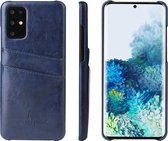 Voor Galaxy S20 Fierre Shann retro olie wax textuur PU lederen tas met kaartsleuven (blauw)