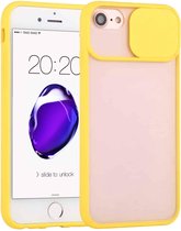 Sliding Camera Cover Design TPU beschermhoes voor iPhone 6 (geel)