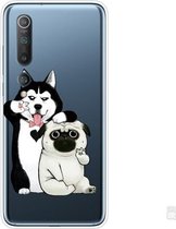 Voor Xiaomi Mi 10 5G schokbestendig geverfd transparant TPU beschermhoes (selfie hond)