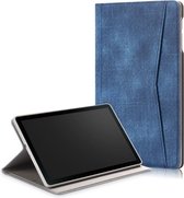 Voor Samsung Galaxy Tab A 10.1 (2019) T510 / T515 Elektrisch geperst horizontaal Flip lederen tas met kaartsleuf (donkerblauw)