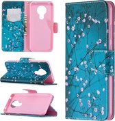 Voor Nokia 5.3 Gekleurde Tekening Patroon Horizontale Flip Leren Case met Houder & Kaartsleuven & Portemonnee (Plum Blossom)