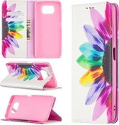 Voor Xiaomi Poco X3 Gekleurde Tekening Patroon Onzichtbare Magnetische Horizontale Flip PU Lederen Case met Houder & Kaartsleuven & Portemonnee (Zonnebloem)