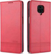 Voor Geschikt voor Xiaomi Redmi Note 9 Pro / Note 9s AZNS Magnetische Kalf Textuur Horizontale Flip Leren Case met Kaartsleuven & Houder & Portemonnee (Rood)