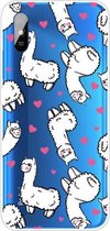 Voor Xiaomi Redmi 9A gekleurd tekeningpatroon zeer transparant TPU beschermhoes (alpaca)