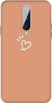 Voor OnePlus 8 Three Dots Love-heart Pattern Frosted TPU beschermhoes (oranje)