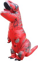 Opblaasbare dinosaurus volwassen kostuum Halloween opgeblazen draak kostuums partij carnaval kostuum voor vrouwen mannen (rood)-Rood