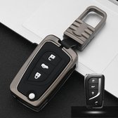 Auto Lichtgevende All-inclusive Zinklegering Sleutel Beschermhoes Sleutel Shell voor Toyota B Stijl Vouwen 3-knop (Gun Metal)