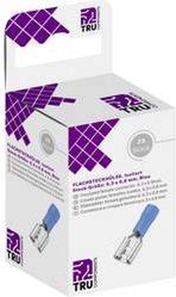 TRU COMPONENTS T1904C039 Assortiment hulzen voor platte stekkers Insteekbreedte: 6.30 mm Insteekdikte: 0.80 mm 180 ° De