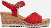 Gabor Comfort sandalen met sleehak rood - Maat 41