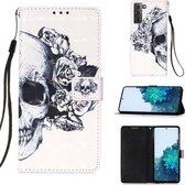 Voor Samsung Galaxy 21+ 5G 3D Schilderen Horizontale Flip Leren Case met Houder & Kaartsleuf & Portemonnee & Lanyard (Schedel)