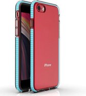 Voor iPhone SE 2020 TPU tweekleurige schokbestendige beschermhoes (hemelsblauw)
