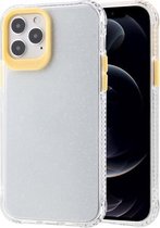 Transparant glitterpoeder TPU + pc-hoesje met afneembare knoppen voor iPhone 12 mini (geel)