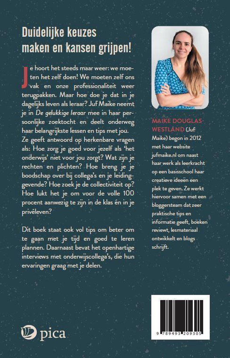 De gelukkige leraar - back cover
