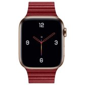 Universele lederen magnetische band voor Apple Watch Series 5 & 4 40 mm / 3 & 2 & 1 38 mm (rood)