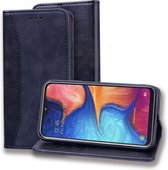 Voor Samsung Galaxy A10e Business Stitching Horizontale flip lederen tas met dubbele vouw & beugel & kaartsleuven & fotolijst & portemonnee (zwart)