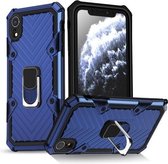 Voor iPhone XR Cool Armor PC + TPU schokbestendig hoesje met 360 graden rotatie ringhouder (blauw)