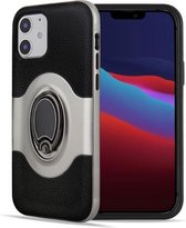 Voor iPhone 12 Pro Max Dual Layer TPU + PC Hybrid Armor schokbestendig hoesje met 360 graden roterende metalen ringhouder (grijs)