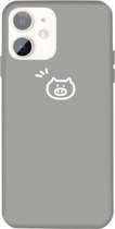Voor iPhone 11 Small Pig Pattern Colorful Frosted TPU telefoon beschermhoes (grijs)