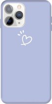 Voor iPhone 11 Pro Three Dots Love-heart Pattern Colorful Frosted TPU telefoon beschermhoes (lichtpaars)