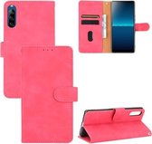 Voor Sony Xperia L4 Effen Kleur Huidgevoel Magnetische Gesp Horizontale Flip Kalfsstructuur PU Lederen Case met Houder & Kaartsleuven & Portemonnee (Rose Rood)