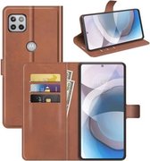 Voor Motorola One Ace 5G Retro Kalfspatroon Gesp Horizontale Flip Leren Case met Houder & Kaartsleuven & Portemonnee (Lichtbruin)