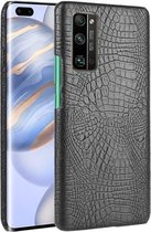 Voor Huawei Honor 30 Pro schokbestendige krokodiltextuur pc + PU-hoes (zwart)
