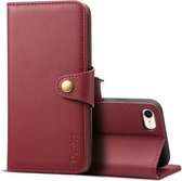 Voor iPhone 7 Plus / 8 Plus Denior V2 luxe auto koeienhuid horizontale flip lederen tas met portemonnee (donkerrood)
