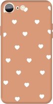 Voor iPhone SE 2020/8/7 Meerdere Love-Hearts Patroon Kleurrijke Frosted TPU Telefoon Beschermhoes (Koraal Oranje)
